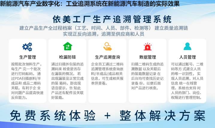 新能源汽车产业数字化：工业追溯系统在新能源汽车制造的实际效果