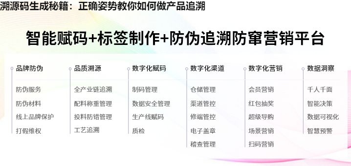 溯源码生成秘籍：正确姿势教你如何做产品追溯