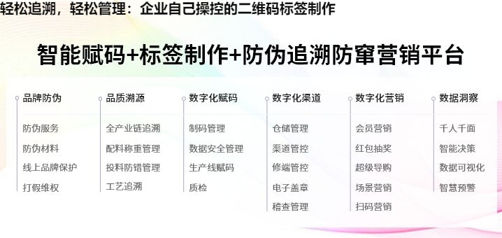 轻松追溯，轻松管理：企业自己操控的二维码标签制作