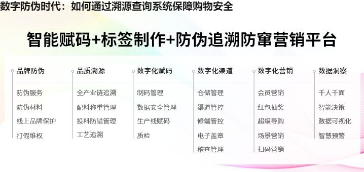 数字防伪时代：如何通过溯源查询系统保障购物安全