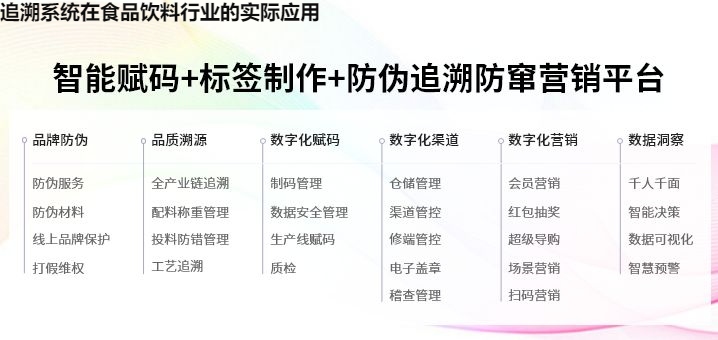 追溯系统在食品饮料行业的实际应用