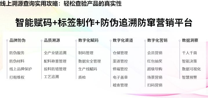 线上溯源查询实用攻略：轻松查验产品的真实性