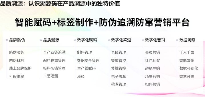 品质溯源：认识溯源码在产品溯源中的独特价值