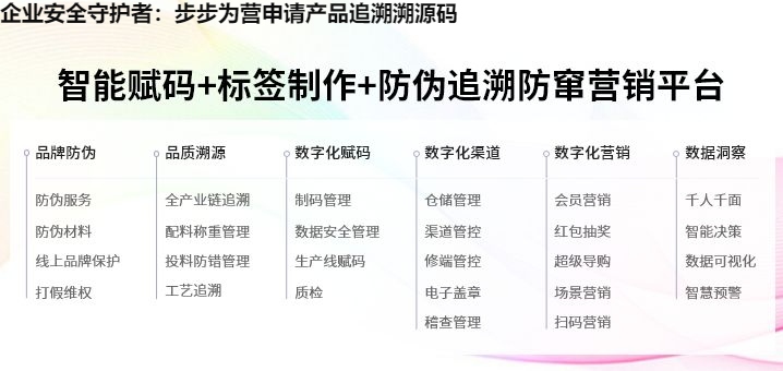 企业安全守护者：步步为营申请产品追溯溯源码