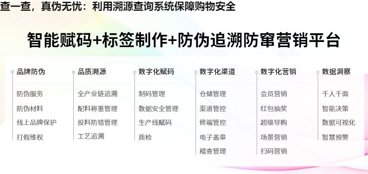 查一查，真伪无忧：利用溯源查询系统保障购物安全