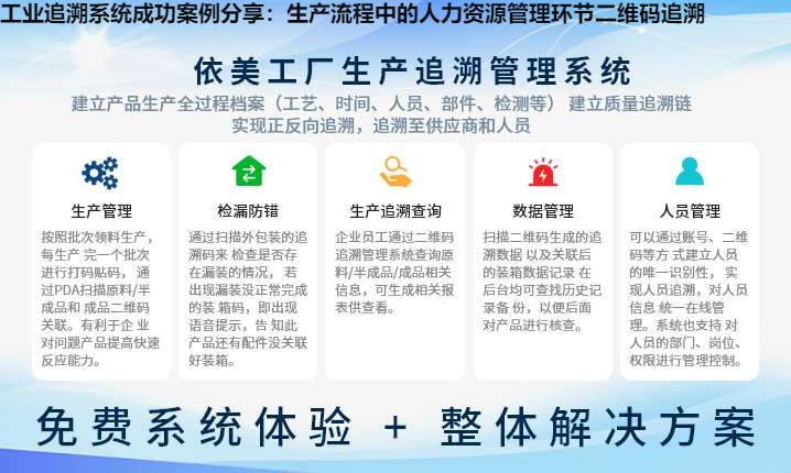 工业追溯系统成功案例分享：生产流程中的人力资源管理环节二维码追溯