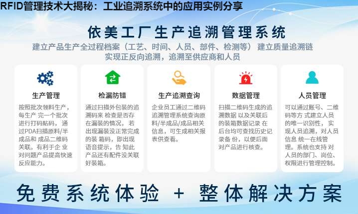 RFID管理技术大揭秘：工业追溯系统中的应用实例分享