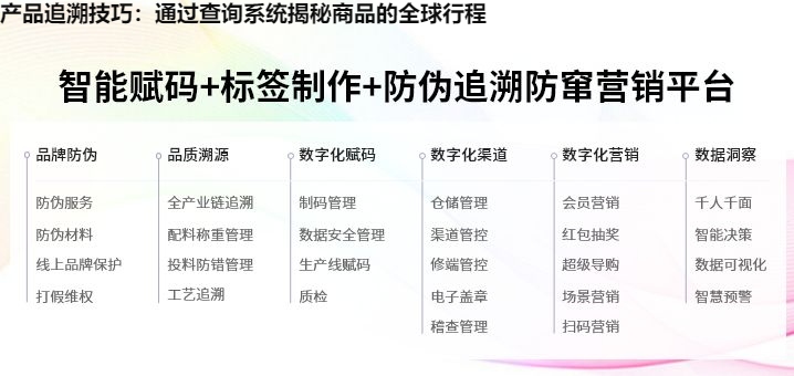 产品追溯技巧：通过查询系统揭秘商品的全球行程