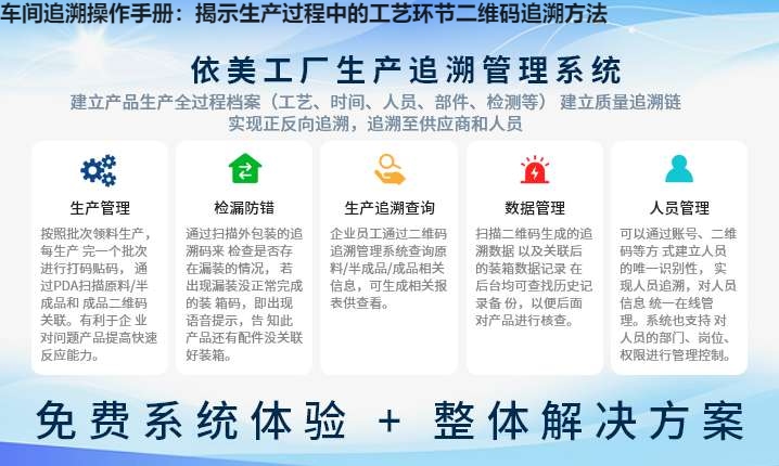 车间追溯操作手册：揭示生产过程中的工艺环节二维码追溯方法