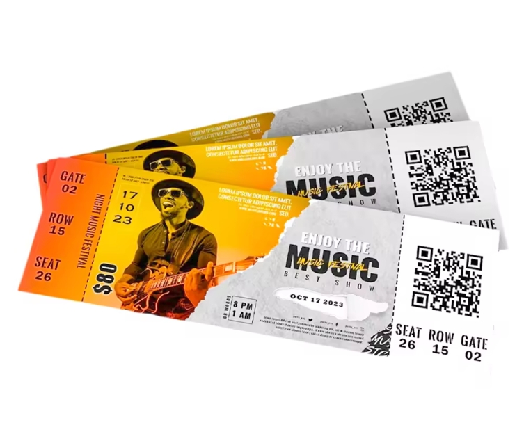 Performance ticket anti-counterfeiting