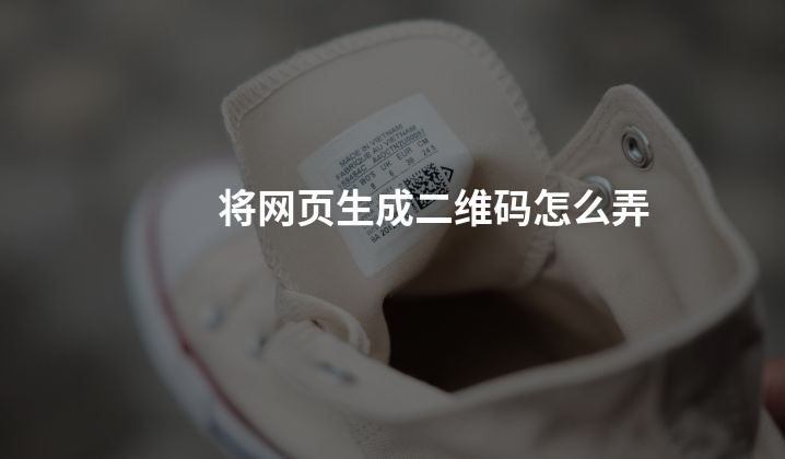 将网页生成二维码怎么弄