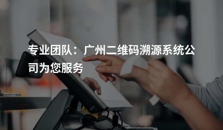 专业团队：广州二维码溯源系统公司为您服务