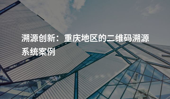 溯源创新：重庆地区的二维码溯源系统案例