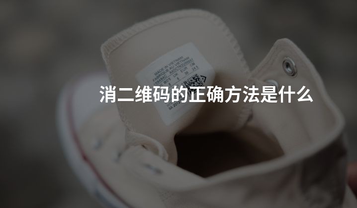 消二维码的正确方法是什么