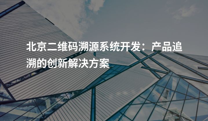 北京二维码溯源系统开发：产品追溯的创新解决方案