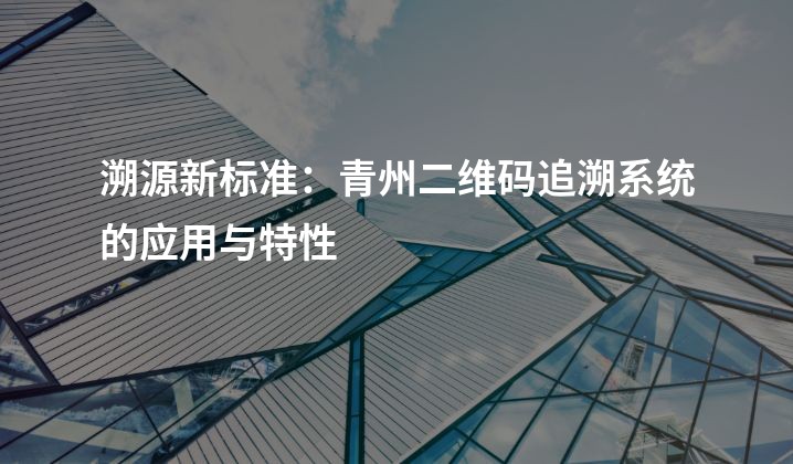 溯源新标准：青州二维码追溯系统的应用与特性