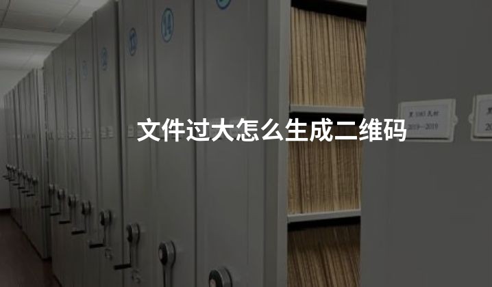 文件过大怎么生成二维码